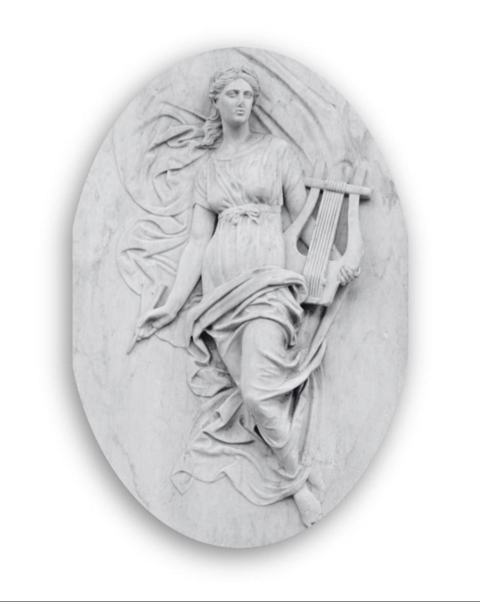 Marble relief medallion of Kleio, the Greek Muse of History